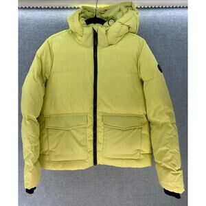 Alpine Design Women’s sz M Dream Puff Jacket Neon Yellow Down Winter Coat Cozy